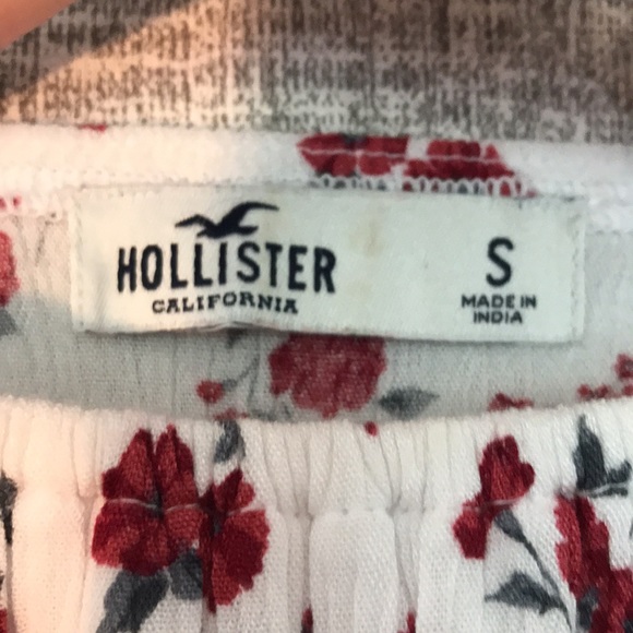 Hollister Floral Off-the-Shoulder Top sz S - Picture 5 of 7